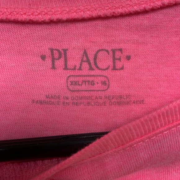 Childrens Place Unicorn Tee Shirt Youth Girls Size XXL 14-16 Neon Pink Long Slee - Picture 3 of 5